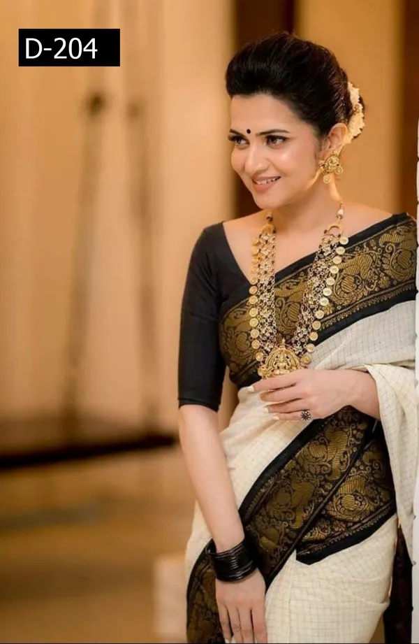 White_Woven_Kanjivaram_Silk_Saree_with_Saree_Cover