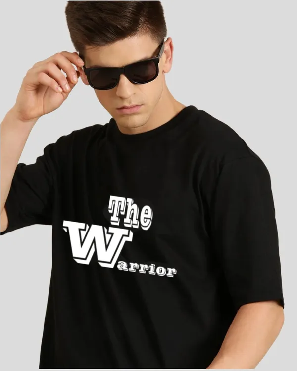 Black_Oversized_Printed_Half_Sleeve_Cotton_T-Shirt_For_Men
