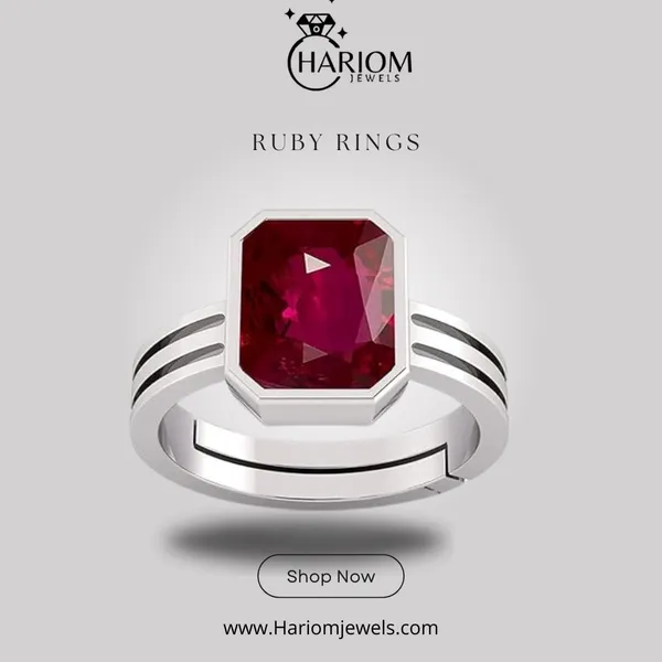 Ruby_Green_Emerald_Panna_Created__Adjustable_Silver_Plating_Ring_For_Astrological_Purpose_Men_&_Women_From_4.25_Ratti_to_20.25_Ratti