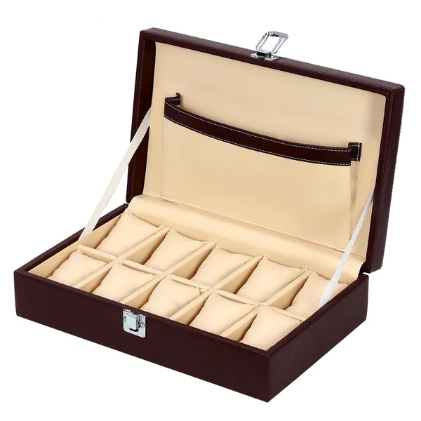 Watch_Box_Organizer_Holder_Jewelry_Accessories_Display_Storage_Case_Watch_Organiser_Collection_Box_10_Slots_In_PU_Leather_For_Men_Women_Black_Color