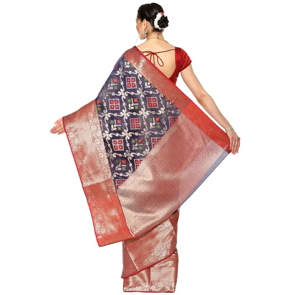 Blue_Kanchi_Silk/Brocade_Banarasi_Sarees_For_Women