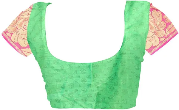 Woven_Banarasi_Jacquard,_Art_Silk_Saree_(Green)
