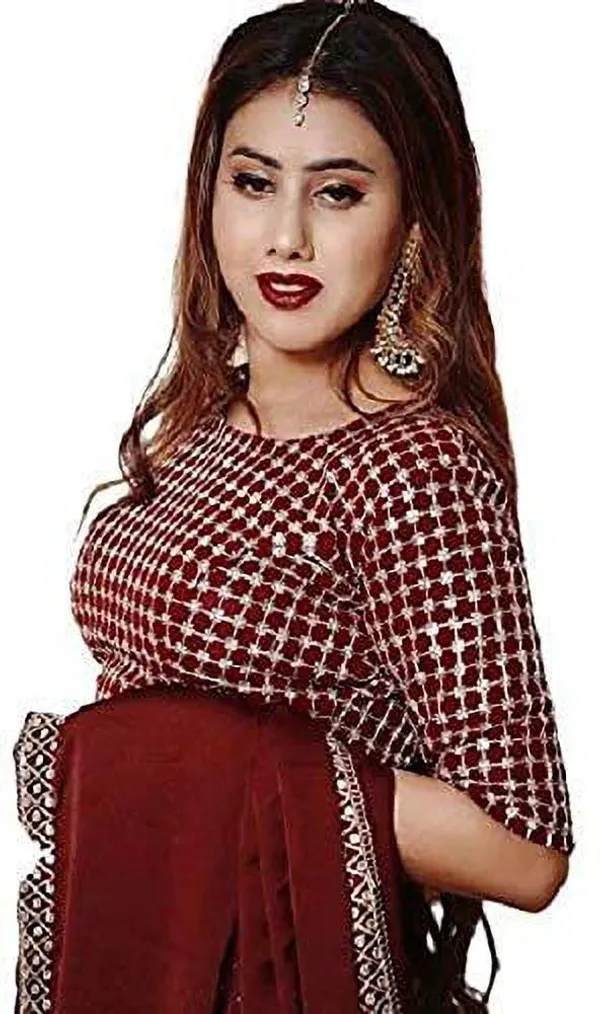 Embroidered_Bollywood_Art_Silk_Saree_(Maroon)