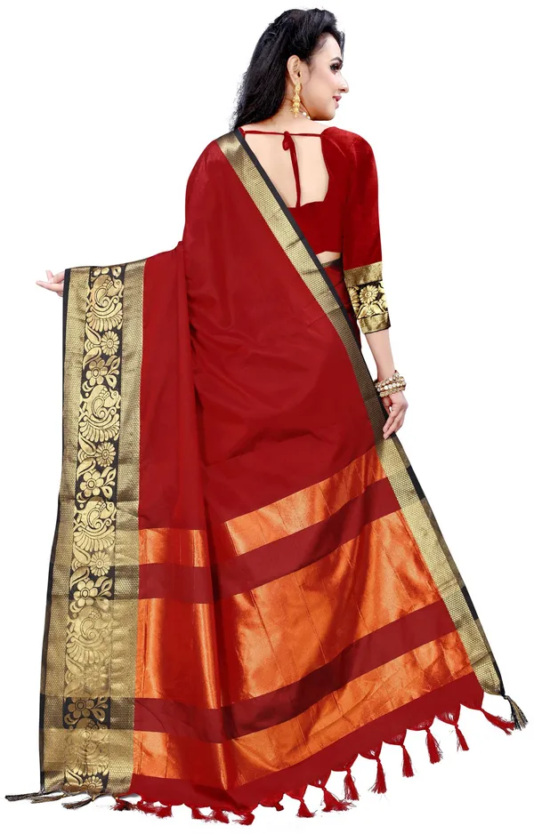 Self_Design_Bollywood_Cotton_Silk_Saree_(Red,_Black)