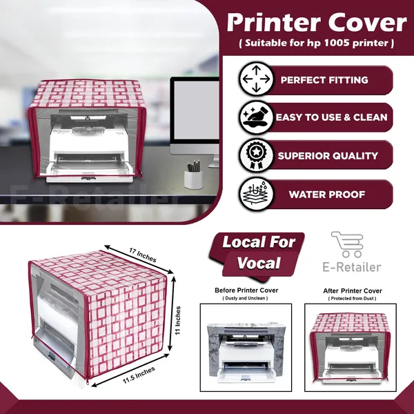 Zipper_Printer_Cover_For_HP_Laser_Jet_M1005_Printer_(Material-_PVC,_Size-17x11.5x11_Inches,_Color-_Red)