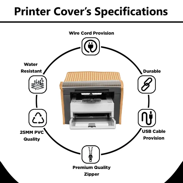 Zipper_Printer_Cover_For_HP_Laser_Jet_M1005_Printer_(Material-_PVC,_Size-17x11.5x11_Inches,_Color-_Brown)