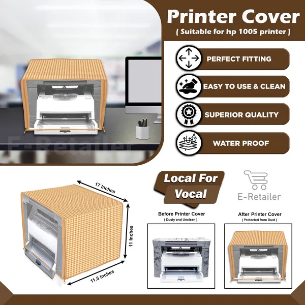 Zipper_Printer_Cover_For_HP_Laser_Jet_M1005_Printer_(Material-_PVC,_Size-17x11.5x11_Inches,_Color-_Brown)
