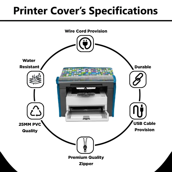 Zipper_Printer_Cover_For_HP_Laser_Jet_M1005_Printer_(Material-_PVC,_Size-17x11.5x11_Inches,_Color-_Green)