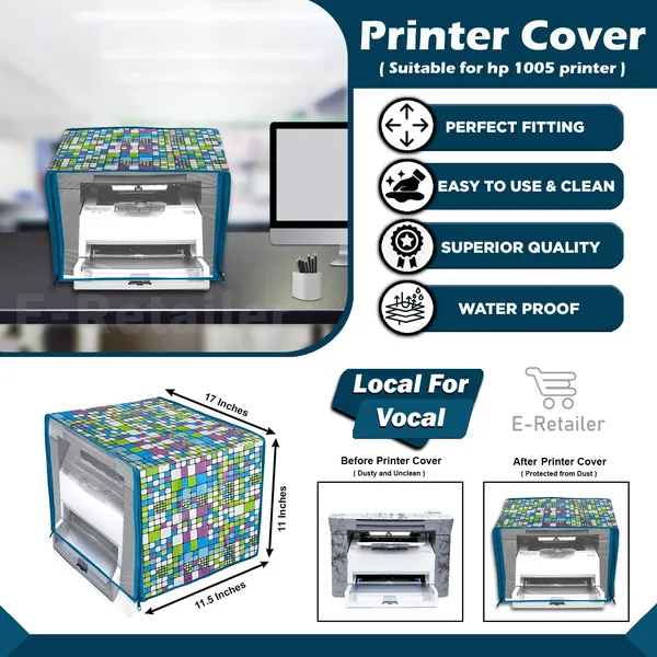 Zipper_Printer_Cover_For_HP_Laser_Jet_M1005_Printer_(Material-_PVC,_Size-17x11.5x11_Inches,_Color-_Green)