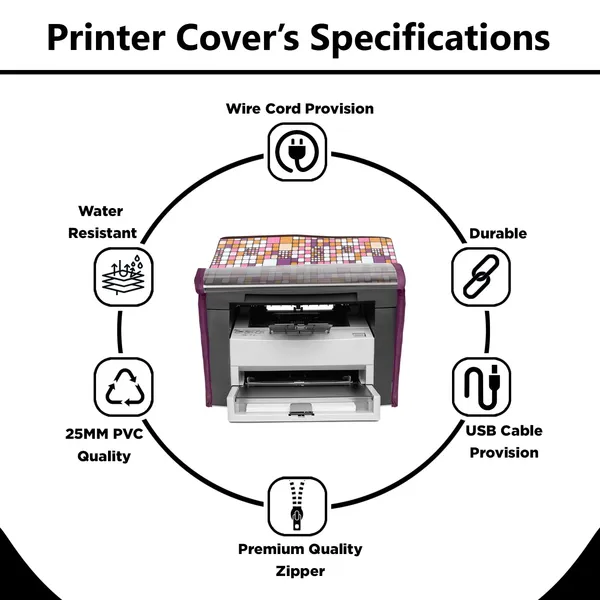 Zipper_Printer_Cover_For_HP_Laser_Jet_M1005_Printer_(Material-_PVC,_Size-17x11.5x11_Inches,_Color-_Pink)