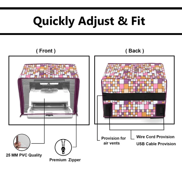 Zipper_Printer_Cover_For_HP_Laser_Jet_M1005_Printer_(Material-_PVC,_Size-17x11.5x11_Inches,_Color-_Pink)