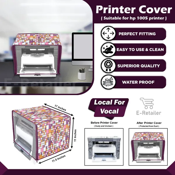 Zipper_Printer_Cover_For_HP_Laser_Jet_M1005_Printer_(Material-_PVC,_Size-17x11.5x11_Inches,_Color-_Pink)