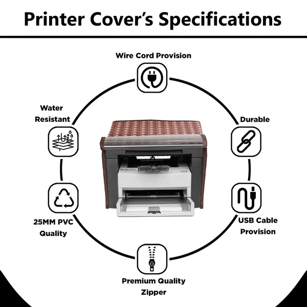 Zipper_Printer_Cover_For_HP_Laser_Jet_M1005_Printer_(Material-_PVC,_Size-17x11.5x11_Inches,_Color-_Brown)