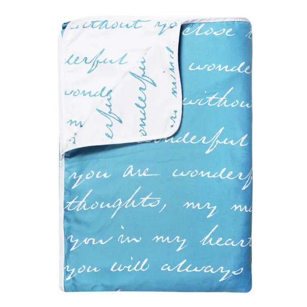 Text_Print_Single_Dohar_for_AC_Room_(Polyester,_Sky_Blue_and_White)