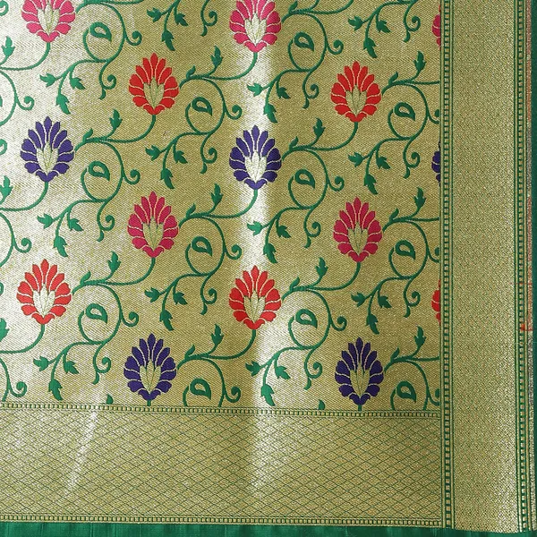 Orange_Satin_Silk_Banarasi_Sarees_For_Women