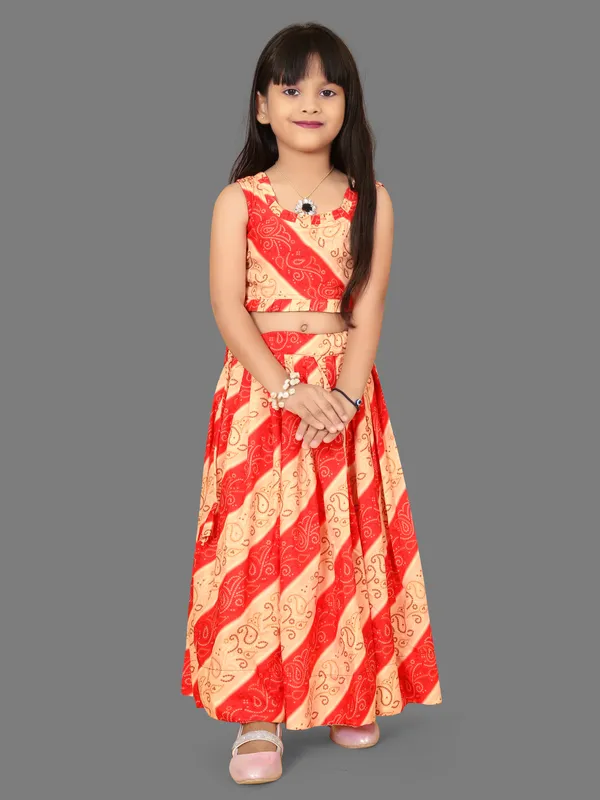 Red_Rayon_Printed_Stiched_Lehenga_Choli