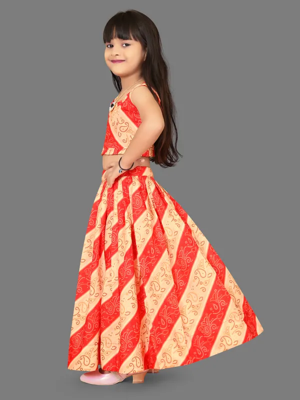 Red_Rayon_Printed_Stiched_Lehenga_Choli