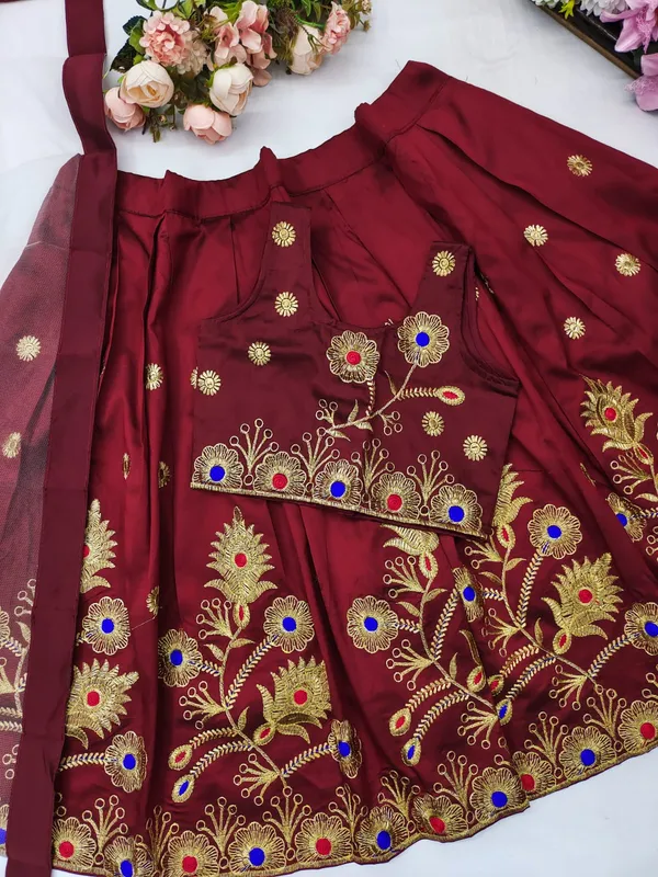 Maroon_Stitched_Designer_Traditional_Party_Wear_Lehenga_Choli_With_Dupatta_Set