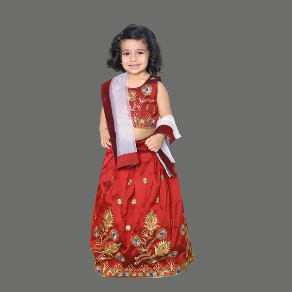 Maroon_Stitched_Designer_Traditional_Party_Wear_Lehenga_Choli_With_Dupatta_Set