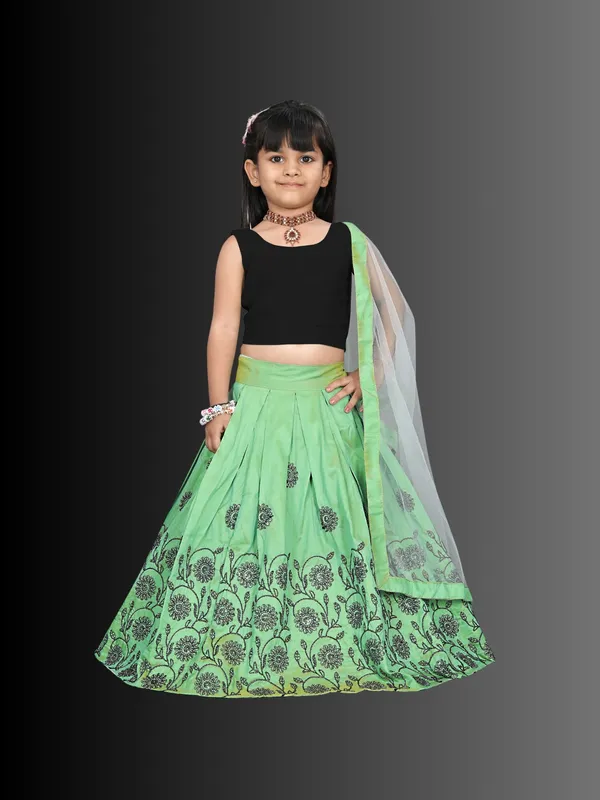 Pista_Embroidered_Taffeta_silk_Stitched_Beautiful_Traditional_lehenga_choli_for_Baby_Girl