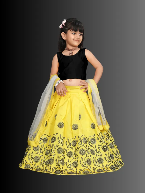 Yellow_Embroidered_Taffeta_silk_Stitched_Beautiful_Traditional_lehenga_choli_for_Baby_Girl