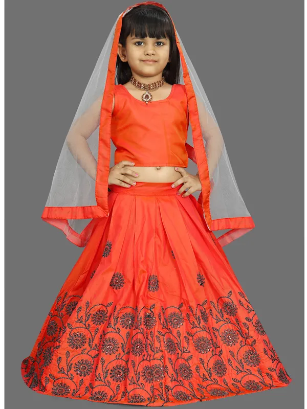Orange_Embroidered_Taffeta_silk_Stitched_Beautiful_Traditional_lehenga_choli_for_Baby_Girl