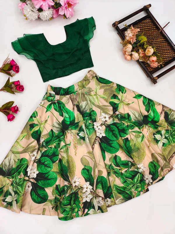 Green_Rayon_Printed_ethnic_wear_Stiched_Lehenga_Choli_for_girls