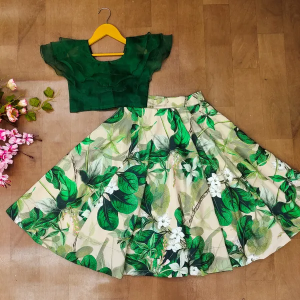 Green_Rayon_Printed_ethnic_wear_Stiched_Lehenga_Choli_for_girls