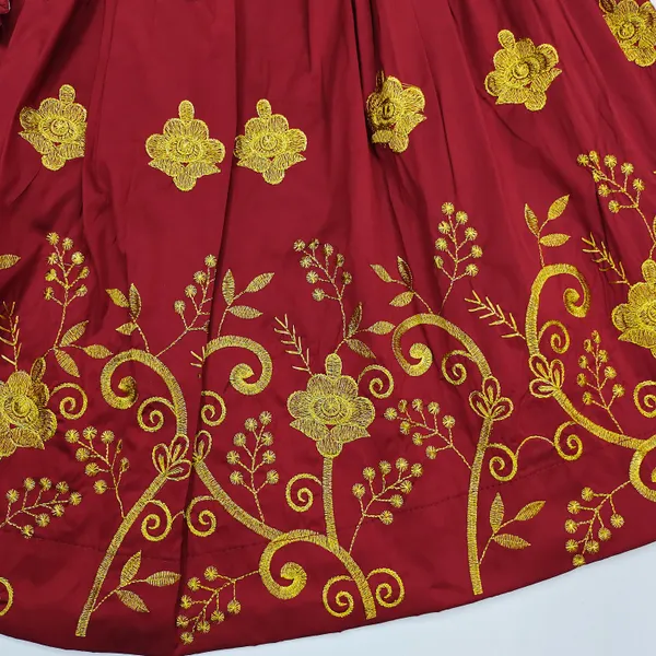 Maroon_Taffeta_Silk_Kids_Lehenga_Choli_For_girls