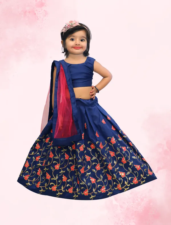 Blue_Taffeta_Silk_Embroidered_Lehenga_Choli_with_Dupata_set_For_kids_Grils_stitched_Lehenga_Choli_For_Grils