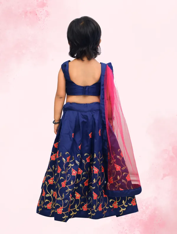 Blue_Taffeta_Silk_Embroidered_Lehenga_Choli_with_Dupata_set_For_kids_Grils_stitched_Lehenga_Choli_For_Grils