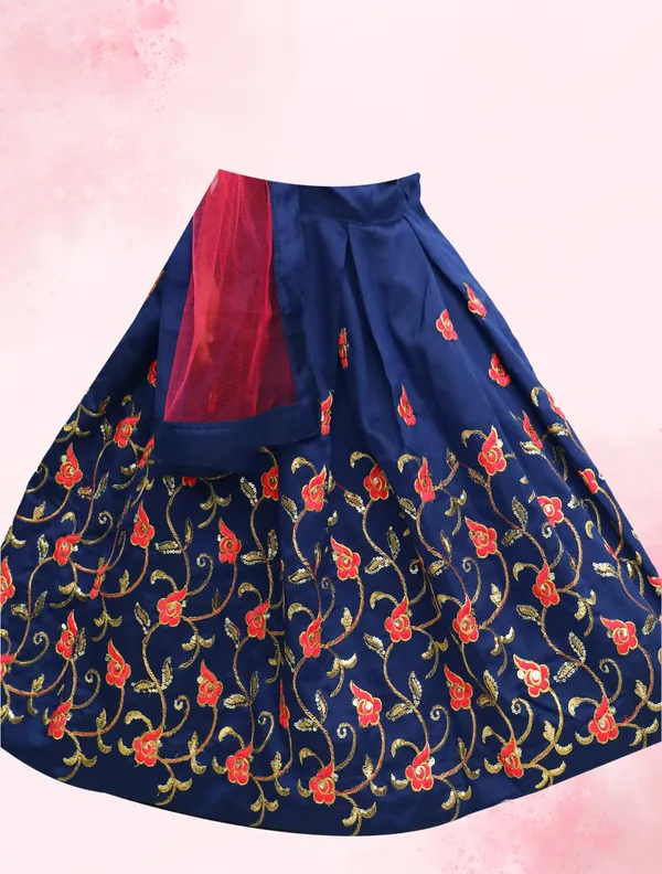 Blue_Taffeta_Silk_Embroidered_Lehenga_Choli_with_Dupata_set_For_kids_Grils_stitched_Lehenga_Choli_For_Grils