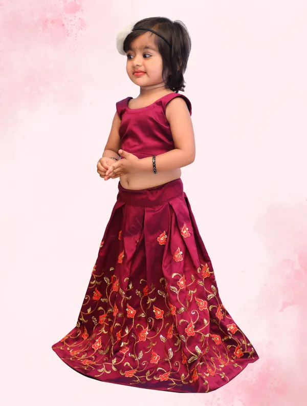 Purple_Taffeta_Silk_Embroidered_Lehenga_Choli_with_Dupata_set_For_kids_Grils_stitched_Lehenga_Choli_For_Grils