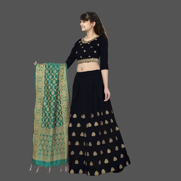Black_Stitched_Designer_Traditional_Party_Wear_Lehenga_Choli_With_Dupatta_Set