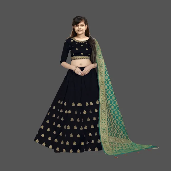 Black_Stitched_Designer_Traditional_Party_Wear_Lehenga_Choli_With_Dupatta_Set