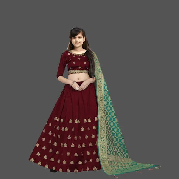 Maroon_Stitched_Designer_Traditional_Party_Wear_Lehenga_Choli_With_Dupatta_Set