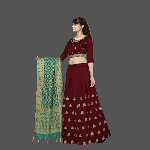 Maroon_Stitched_Designer_Traditional_Party_Wear_Lehenga_Choli_With_Dupatta_Set