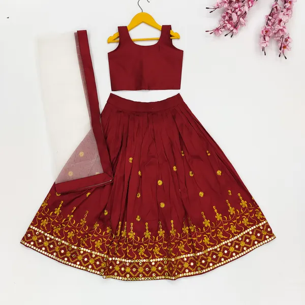 Maroon__Designer_Traditional_Party_Wear_Lehenga_Choli_With_Dupatta_Set