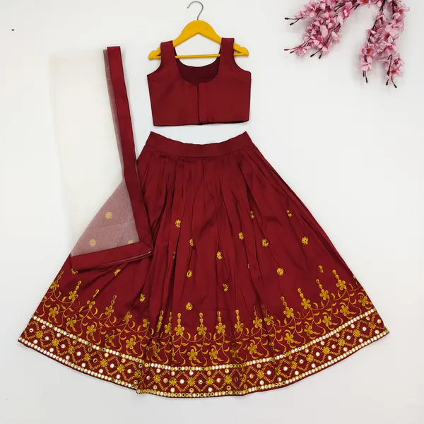 Maroon__Designer_Traditional_Party_Wear_Lehenga_Choli_With_Dupatta_Set