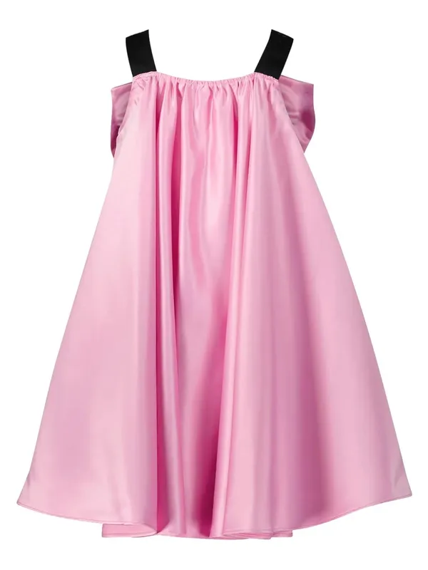 Pink_Satin_Solid_Square_Neck_Dress_For_Girls