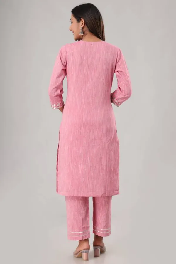 Pink_Cotton_Printed_Half_Sleeve_Kurti_Set