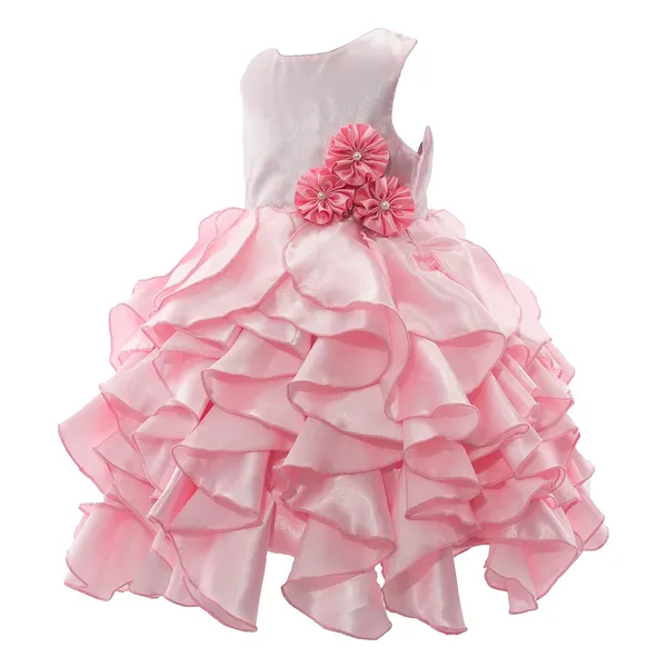 Pink_Solid_Round_Neck_Dress_For_Girls