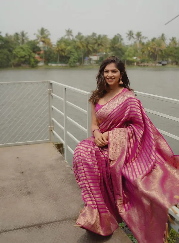 Pink_Soft_Banarasi_Silk_Saree_With_Blouse_Piece_For_Women