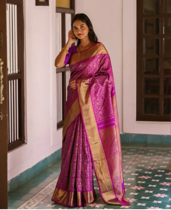 Purple_With_Heavy_Gold_Jacquard_Saree_With_Blouse_For_Women