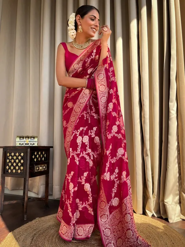 Pink_Soft_Silk_Saree_With_Blouse_Piece