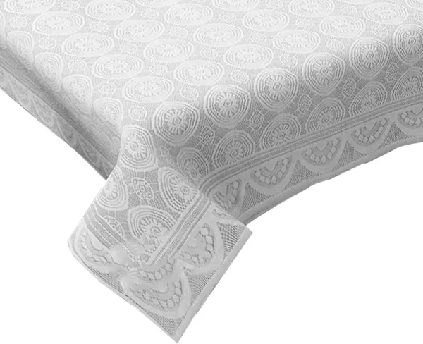 Circle_Design_Polyester_Cotton_Blended_Polycotton_Net_Fabric_6_Seater_Dining_Table_Cloth_Cover_60x90_Inch,_White
