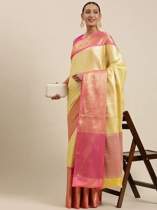 Gold_Kanchi_Silk/Brocade_Banarasi_Sarees_For_Women