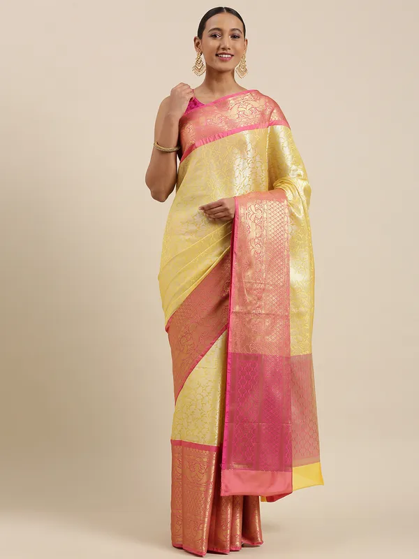 Gold_Kanchi_Silk/Brocade_Banarasi_Sarees_For_Women