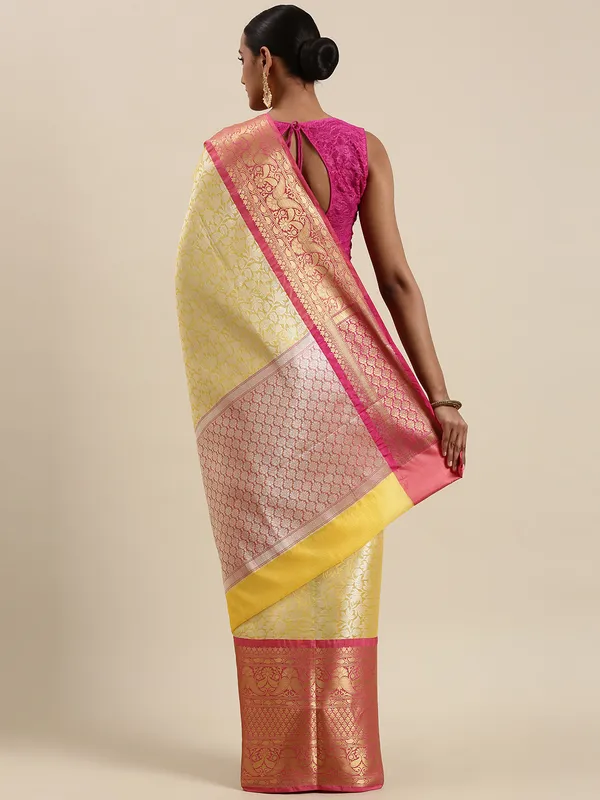 Gold_Kanchi_Silk/Brocade_Banarasi_Sarees_For_Women