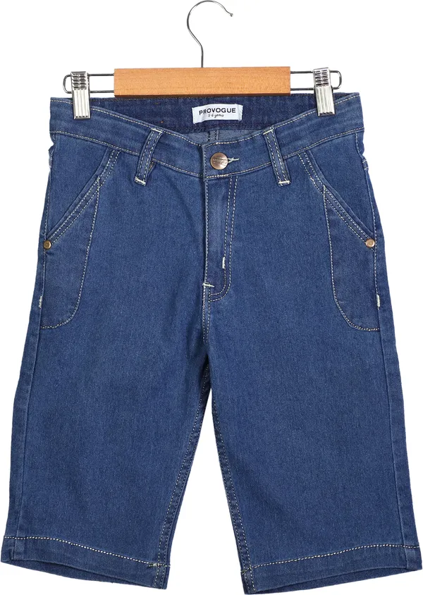 Blue_Provogue_Short_For_Boys_Casual_Dyed/Washed_Denim-Pack_Of_1